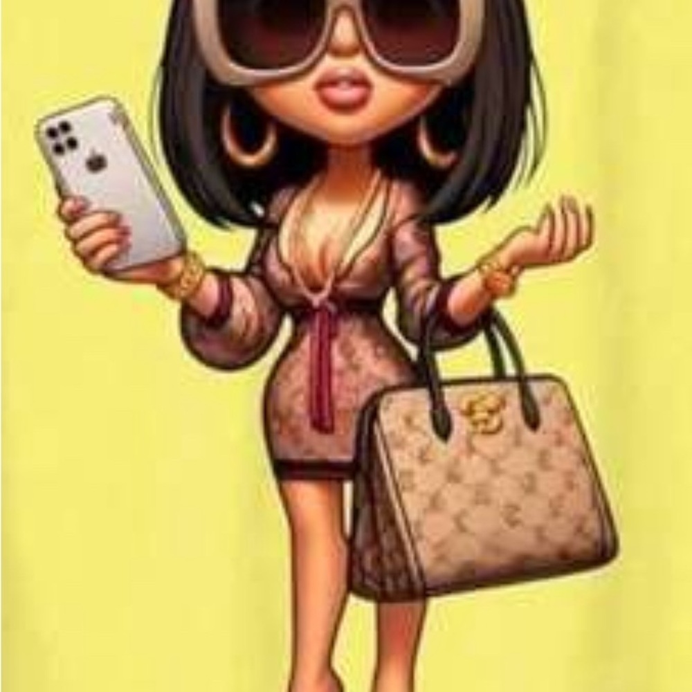 Chic Cartoon Fashionista Tshirt Print